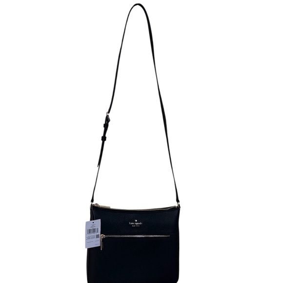 ♠️KATE SPADE LENA SWINGBACK LARGE BLACK LEATHER CROSSBODY♠️ - Picture 3 of 12